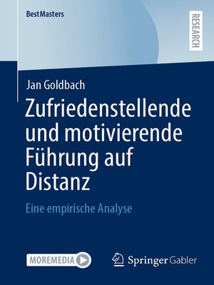 cover image of Zufriedenstellende und motivierende Führung auf Distanz